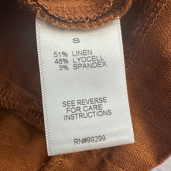 Evereve Alexa Double Breasted Linen Blend Blazer Burnt Orange Size Small - Picture 8 of 8